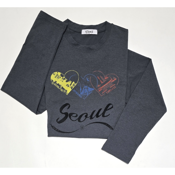 Unisex Essence of Seoul Eco-Friendly Soft Stretchy Black Charcoal Long Sleeve T-Shirts