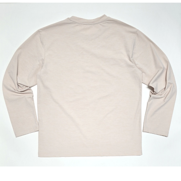 Unisex Essence of Seoul Eco-Friendly Soft Stretchy Beige Long Sleeve T-Shirts