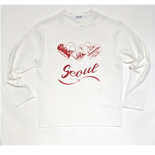 Unisex Essence of Seoul Eco-Friendly Soft Stretchy Cream Long Sleeve T-Shirts