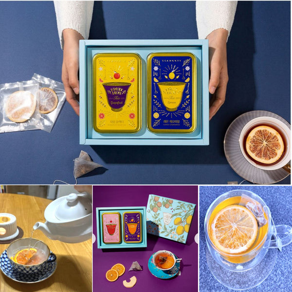 Ssanggye Fruit Hug Tea 2 Cans Set Luxurious Tea With Dried Fruit Chips
