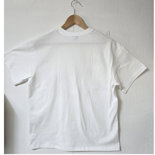 KTina Unisex Cotton 100% Essence Korea DanCheong Tee White Shot Sleeve T-Shirt