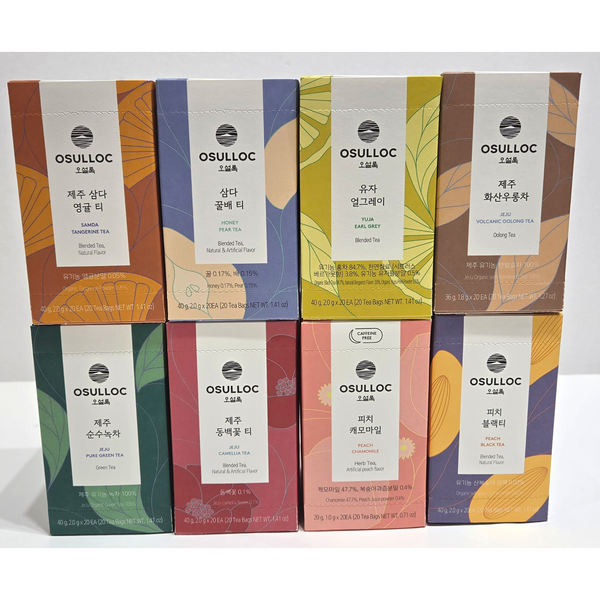 OSULLOC Jeju Pure Organic Premium 8 Flavors Daily Natural Tea Bags