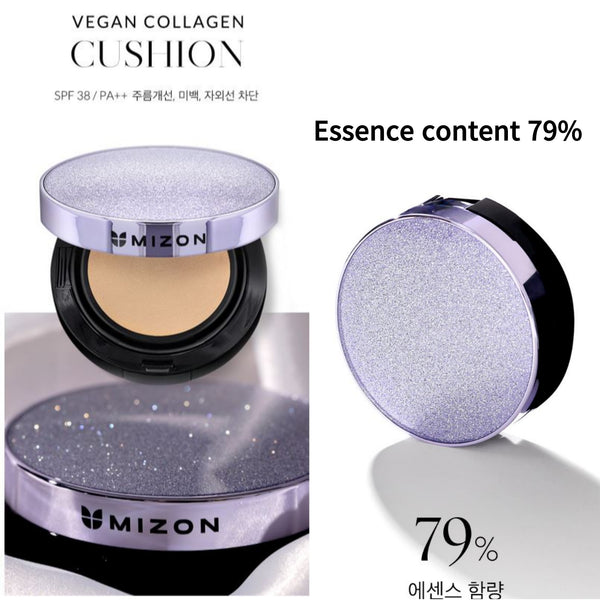 Mizon Vegan Collagen Cushion Original 15g + Refill 15g, SPF38 / PA++ BB Cream