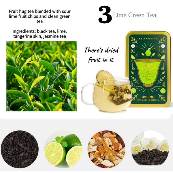Ssanggye Fruit Hug Tea 2 Cans Set Luxurious Tea With Dried Fruit Chips