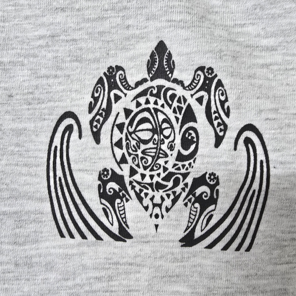 KTina Unisex Cotton 100% Turtle Tattoo Symbol Tee Light Gray Shot Sleeve T-Shirt