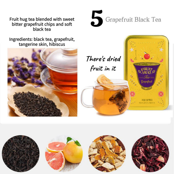 Ssanggye Fruit Hug Tea 2 Cans Set Luxurious Tea With Dried Fruit Chips