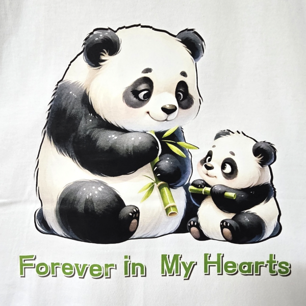 KTina Unisex Cotton 100% Cute Panda Bamboo Family Tee White Shot Sleeve T-Shirt