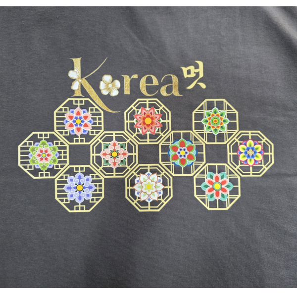 KTina Unisex Cotton 100% Essence Korea DanCheong Tee Dark Gray Shot Sleeve T-Shirt