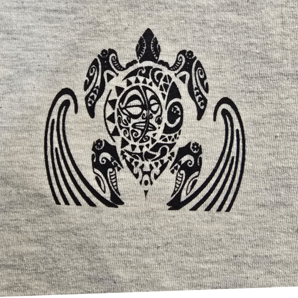 KTina Unisex Cotton 100% Turtle Tattoo Symbol Tee Beige Gray Shot Sleeve T-Shirt