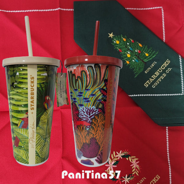 3.1 Phillip LIM Cold Cup Tumbler 473ml and Christmas green & red table