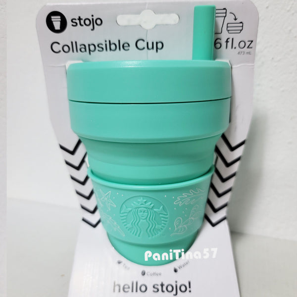 Hello Stojo Collapsible Mint Tumbler Cold Cup 473ml