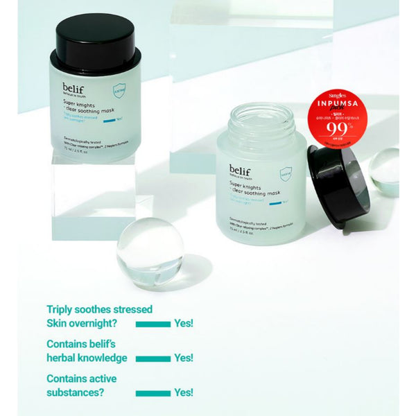 Belief Super Knights Multi-Vitamin Clear Soothing Mask 75ml / 2.5floz. Overnight
