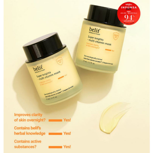 Belief Super Knights Multi-Vitamin Clear Soothing Mask 75ml / 2.5floz. Overnight