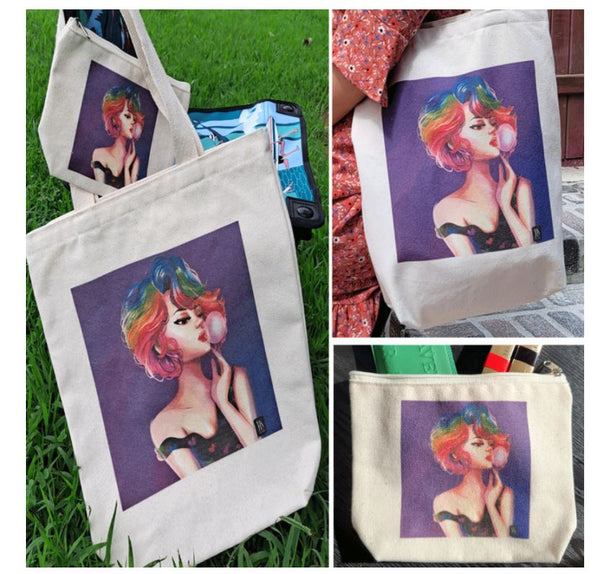 Canvas Tote Bag With Pouch