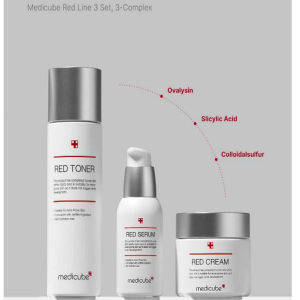 Medicube Red Line 3 Complex Set Toner Serum Cream Size Up