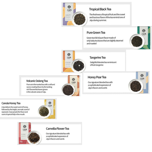 OSULLOC Jeju Pure Organic Premium 8 Flavors Daily Natural Tea Bags