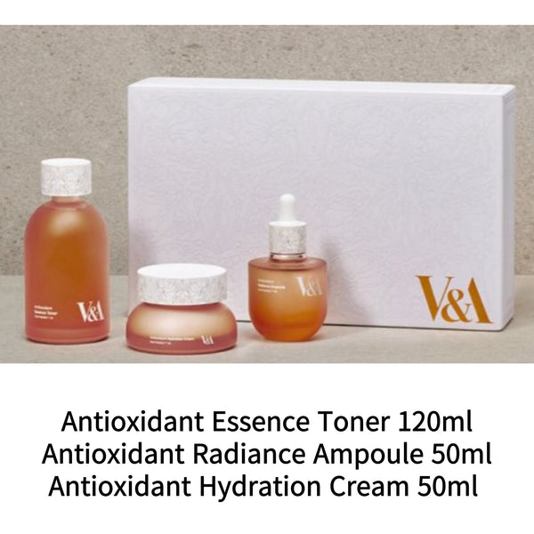 V&A Antioxidant Skin Care Essentials Set of 3 Essence Toner, Ampoule & Cream